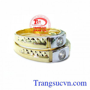 Nhẫn cưới vàng vàng tây đẹp sang trọng tinh tế cho đôi bạn trẻ