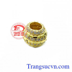 Mặt Dây Nữ Bi Phay Sáng, mặt dây chuyền vàng tây, mặt dây nữ đẹp sang trọng.