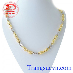 Dây chuyền nam italy vàng hai màu 10k chất lượng cao