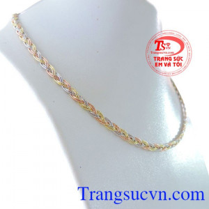 Bán Kiềng nữ bện ba màu đẹp chất lượng cao. 