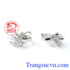 Hoa tai vàng Korea 10k nữ, hoa tai vàng trắng, hoa tai vàng nữ đẹp. 