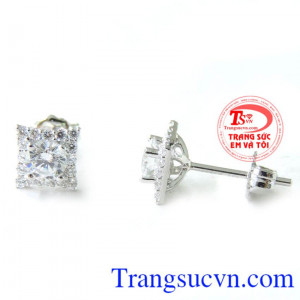 Bông tai vàng 10k trắng sáng, hoa tai vàng trắng hoa tai nữ đeo đẹp. 