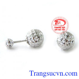 Hoa tai trắng cho phái đẹp, hoa tai vàng tây, hoa tai đẹp.