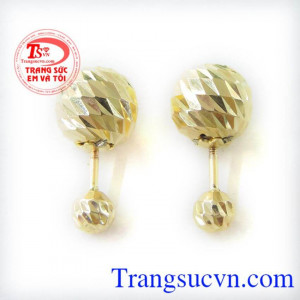 Hoa tai vàng phay, hoa tai vàng tây, hoa tai nữ đeo đẹp.