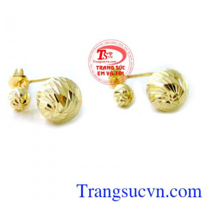 Hoa tai phay cá tính, hoa tai vàng tây, hoa tai nữ đeo đẹp.