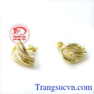 Hoa tai vàng 10k tạo điểm nhấn, hoa tai vàng tây, hoa tai đẹp. Hoa tai vàng 10k tạo điểm nhấn