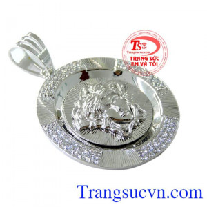 Mặt vàng trắng 10k, mặt dây chuyền nam vàng tây, mặt dây nam đẹp