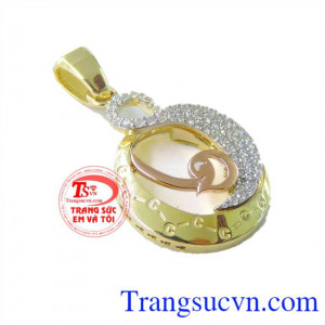 Mặt dây nữ vàng 10k tinh tế, mặt dây chuyền nữ vàng tây, mặt dây nữ đeo đẹp.