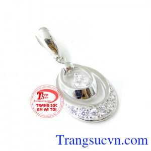 Mặt dây hình giọt nước vàng trắng, mặt dây chuyền nữ vàng tây, mặt dây nữ đeo đẹp.