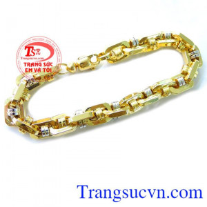 Lắc tay nam vàng 18k sang trọng, lắc nam vàng tây, lắc tay nam đeo đẹp. 