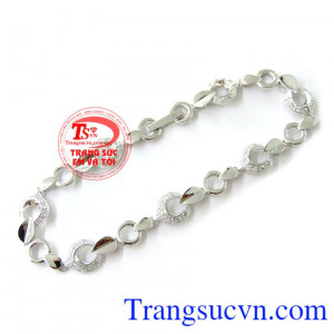 Lắc vàng trắng 10k nữ, lắc tay nữ vàng tây, lắc đeo tay nữ đẹp.