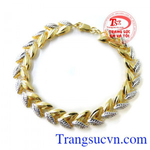 Lắc nữ lá vàng may mắn