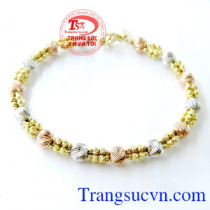 Bán Vòng tay vàng Ý bi 3 màu chất lượng cao. 