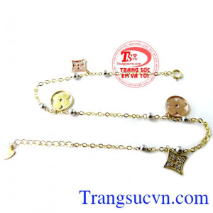 Lắc chân nữ vàng tây