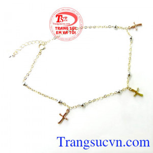 Chiếc Lắc chân đường tình yêu,lắc chân được cách điệu hình chữ Thập biểu tượng của tình yêu hiến mạng sống vì tình yêu,yêu là chết đi cái tôi của mình,hi sinh cho người mình yêu,