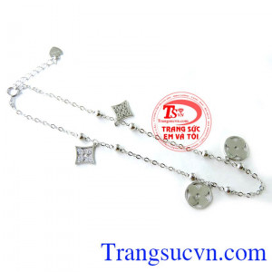 chiếc Lắc chân nữ vàng trắng đẳng cấp và quý phái,lắc nữ vàng trắng thể hiện sự tinh trắng và tinh khôi,Bảo hành