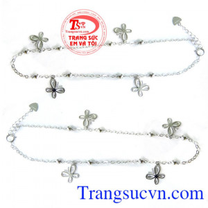 Lăc chân cánh bướm trắng dành cho nữ đeo chân,