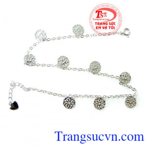 Lắc chân vàng trắng bông tuyết