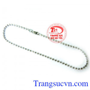 Lắc chân bi vàng trắng