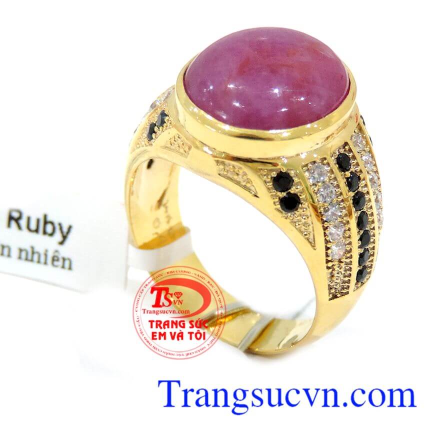 Nhẫn vàng 14k Ruby, Nhẫn Nam Ruby, nhẫn nam đá quý đẳng cấp