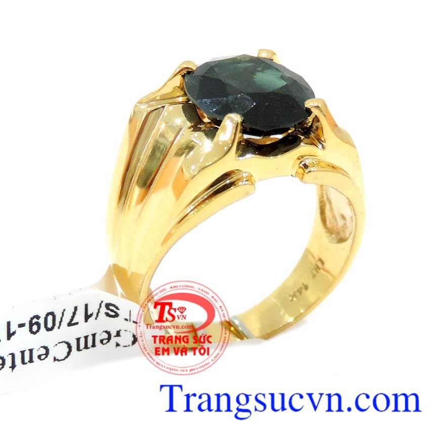 Nhẫn nam vàng sapphire xanh