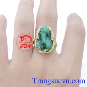 Nhẫn nữ tỳ hưu hộ mệnh tinh tế và đảm bảo chất lượng có giấy kiểm định đá quý và vàng,bảo hành 1 năm 