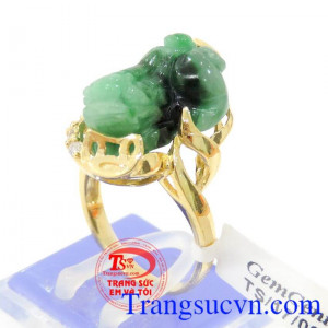 Nhẫn tỳ hưu hoàng gia Nhẫn nữ tỳ hưu đá thiên nhiên có giấy kiểm định đá quý kèm theo.