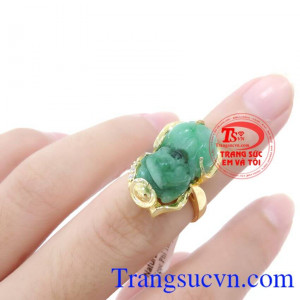 Nhẫn ngọc tỳ hưu vàng tinh tế và quý phái,giá Nhẫn ngọc tỳ hưu vàng 14k chất lượng đảm bảo uy tín,Giao Nhẫn ngọc tỳ hưu vàng khách hàng ưa chuộng nhiều năm,Nhẫn ngọc tỳ hưu vàng.