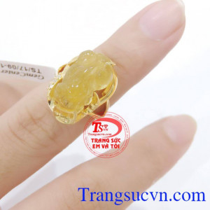 Nhẫn tỳ hưu thạch anh tóc đẹp là món quà tuyệt vời cho người yêu thương