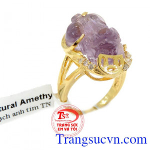 ,Thạch anh tím tỳ hưu nhẫn nữ có giấy kiểm định đá quý kèm theo Thạch anh tím tỳ hưu nhẫn nữ bảo hành 1 năm,giao Thạch anh tím tỳ hưu nhẫn nữ toàn quốc