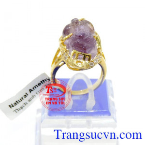 Thạch anh tím tỳ hưu nhẫn nữ là món quà tặng ý nghĩa cho người yêu thương