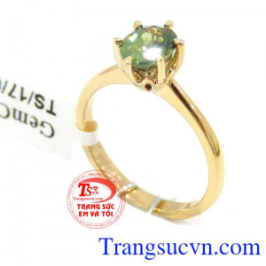 Chiếc Nhẫn đá quý Sapphire tự nhiên Có Giấy kiểm định đá quý và vàng kèm theo Nhẫn đá quý Sapphire tự nhiên bảo hành 1 năm