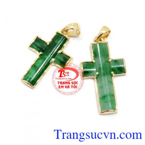 Bảo hành 1 năm,giao Mặt thánh giá vàng ngọc Jadeite toàn quốc