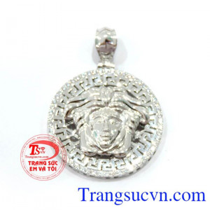 Mặt dây chuyền vàng trắng nam tinh tế món quà ý nghĩa dành cho nam đeo cổ, mặt hàng thương hiệu