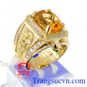 Nhẫn thạch anh vàng rồng phương đá quý thiên nhiên bền đẹp, chất lượng, giao hàng nhanh trên toàn quốc