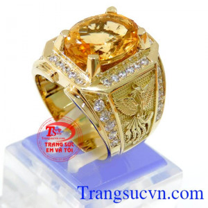 Nhẫn thạch anh vàng rồng phương LÀ món quà cho người mệnh kim và mệnh Thủy, Tặng Chồng, Tặng người yêu thương rất ý nghĩa