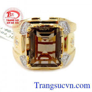 Nhẫn vang nam thạch anh khói chất lượng đảm bảo uy tín,Chiếc Nhẫn vang nam thạch anh khói tinh tế họ mệnh Thổ và Mệnh Kim Nhẫn vang nam thạch anh khói Giao toàn quốc