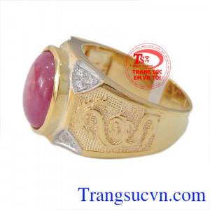 Nhẫn vàng 14k nam ruby sang trọng, thời trang và đẳng cấp