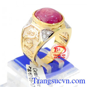 Nhẫn vàng 14k nam ruby thiên nhiên chất lượng đảm bảo uy tín tinh tế và sang trọng,Nhẫn vàng 14k nam ruby bảo hành 1 năm, món quà tặng Chồng thể hiện sự quan tâm và sâu sắc