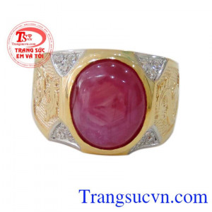Nhẫn vàng 14k nam ruby thiên nhiên chất lượng đảm bảo uy tín tinh tế và sang trọng,Nhẫn vàng 14k nam ruby bảo hành 1 năm, món quà tặng Chồng thể hiện sự quan tâm và sâu sắc