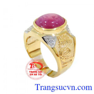 Nhẫn vàng 14k nam ruby thiên nhiên chất lượng đảm bảo uy tín tinh tế và sang trọng,Nhẫn vàng 14k nam ruby bảo hành 1 năm, món quà tặng Chồng thể hiện sự quan tâm và sâu sắc