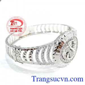 Vòng vàng trắng Italy 18k nhập khẩu nguyên chiếc. 