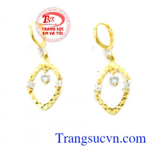 Đôi Hoa tai vàng Ý nữ đeo tai chất lượng đảm bảo uy tín. 