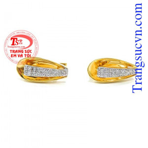 Đôi hoa tai nữ vàng 18k 750 chất lượng đảm bảo uy tín. 