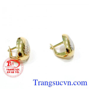 Hoa tai nữ vàng tây 18k