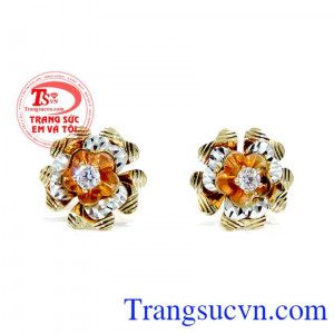 Sản phẩm bảo hành uy tín, giao hàng toàn quốc. Hoa tai đẹp vàng 18k Ý