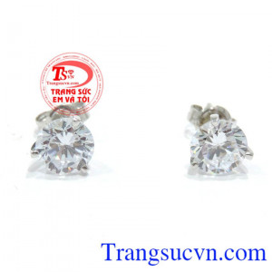 Nụ tai vàng trắng 18k khách hàng ưa chuộng và bình chọn nhiều năm liền. 