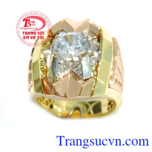 Nhẫn nam vàng 18k italy phù hợp phong cách thời trang, mang lại cá tính mạnh mẽ và phong cách phái mạnh