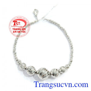 Chiếc Lắc bi 18k vàng trắng italy nhập khẩu nguyên chiếc chất lượng đảm bảo. 