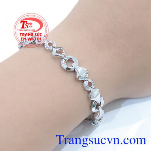 Lắc tay vàng trắng,Lắc nữ vàng trắng tinh tế và quý phái.